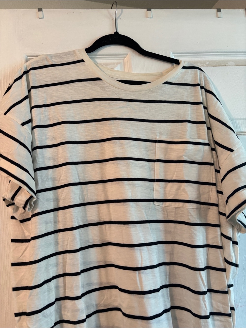 dip Black and White Striped Short Sleeve Tee dress - Picture 4 of 4
